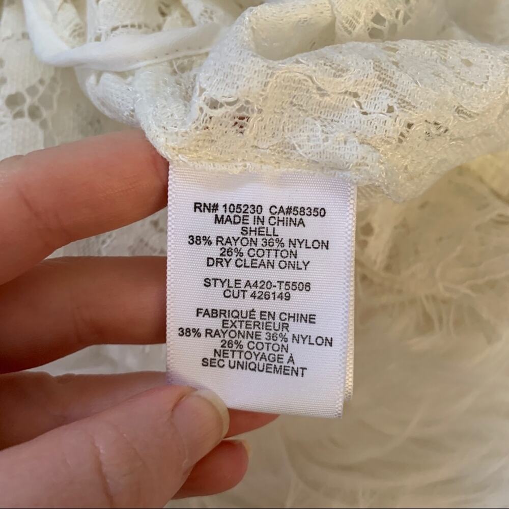 Joie White Koda Lace Peplum Top antique 3/4 sleeve sz XS - Picture 3 of 11